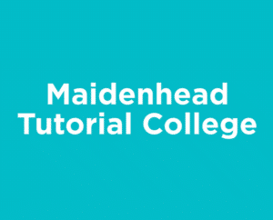 White text on a blue background reads Maidenhead Tutorial College, showcasing the name of this esteemed educational institution.